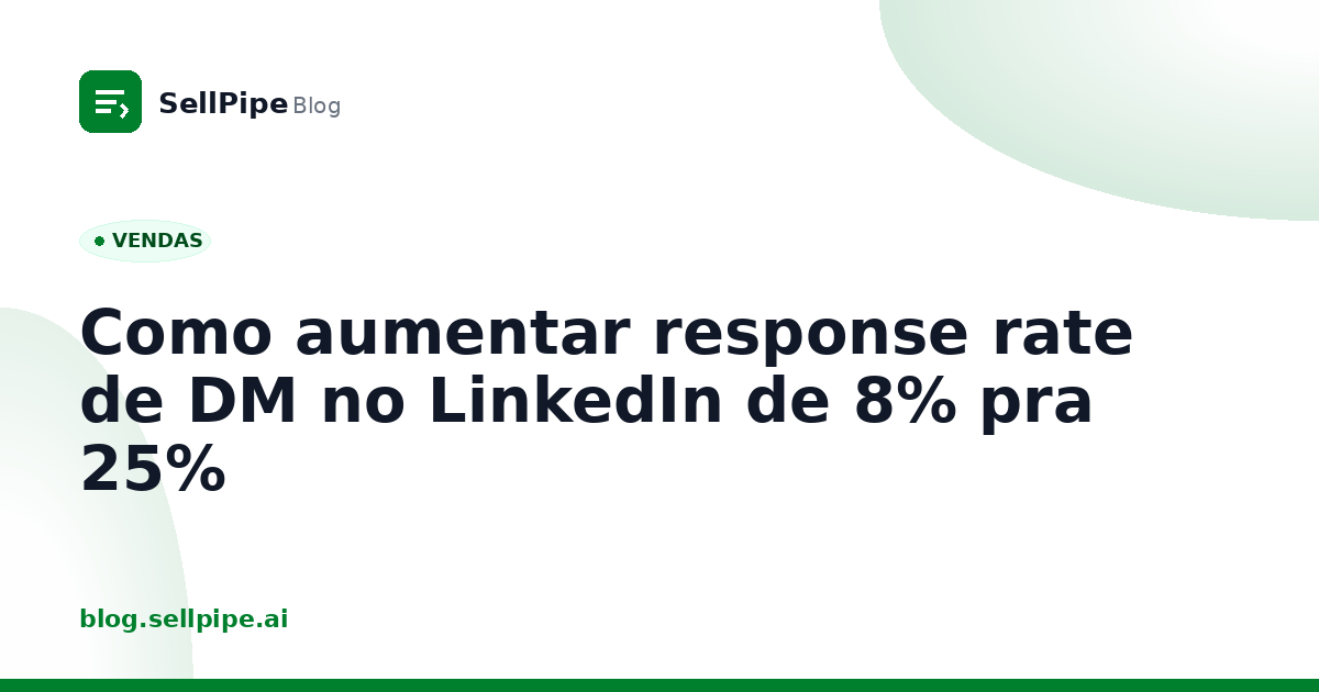 Como aumentar response rate de DM no LinkedIn de 8% pra 25%