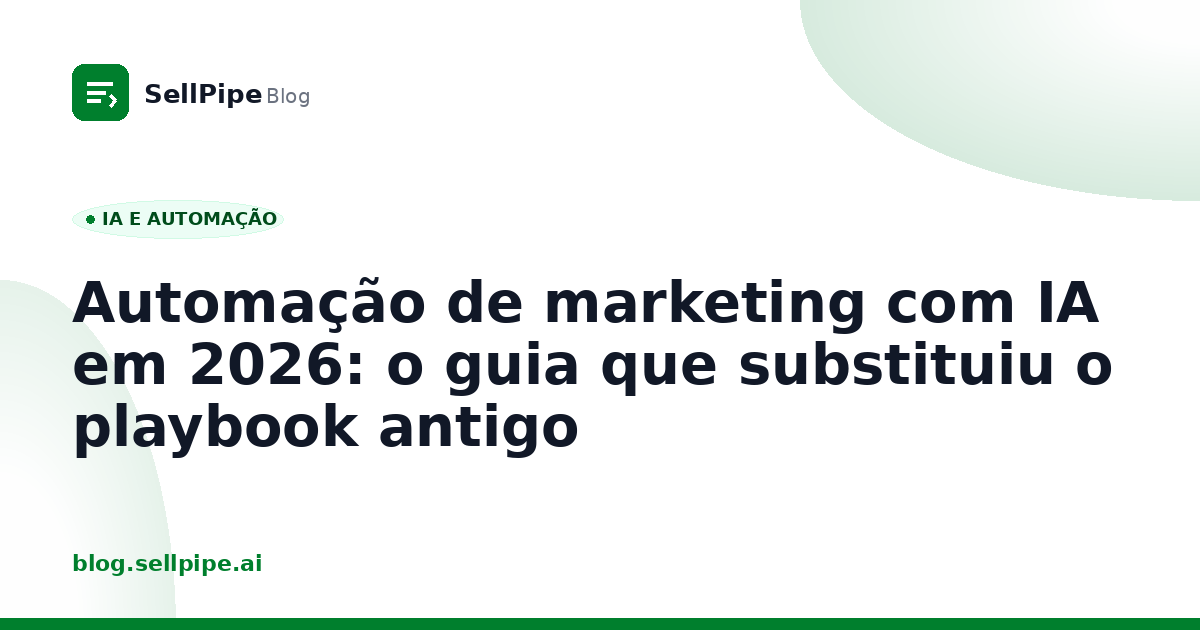 Automação de marketing com IA em 2026: o guia que substituiu o playbook antigo