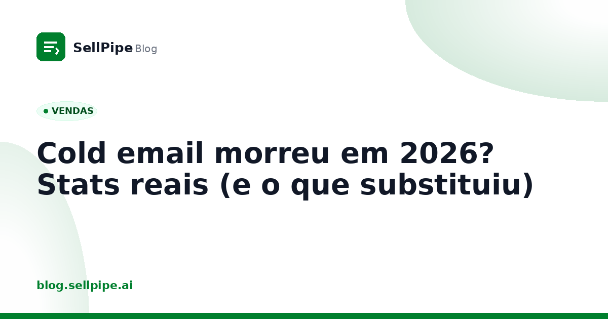 Cold email morreu em 2026? Stats reais (e o que substituiu)