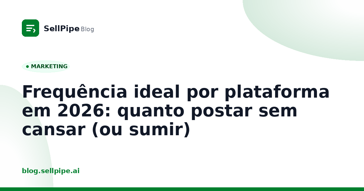 Frequência ideal por plataforma em 2026: quanto postar sem cansar (ou sumir)