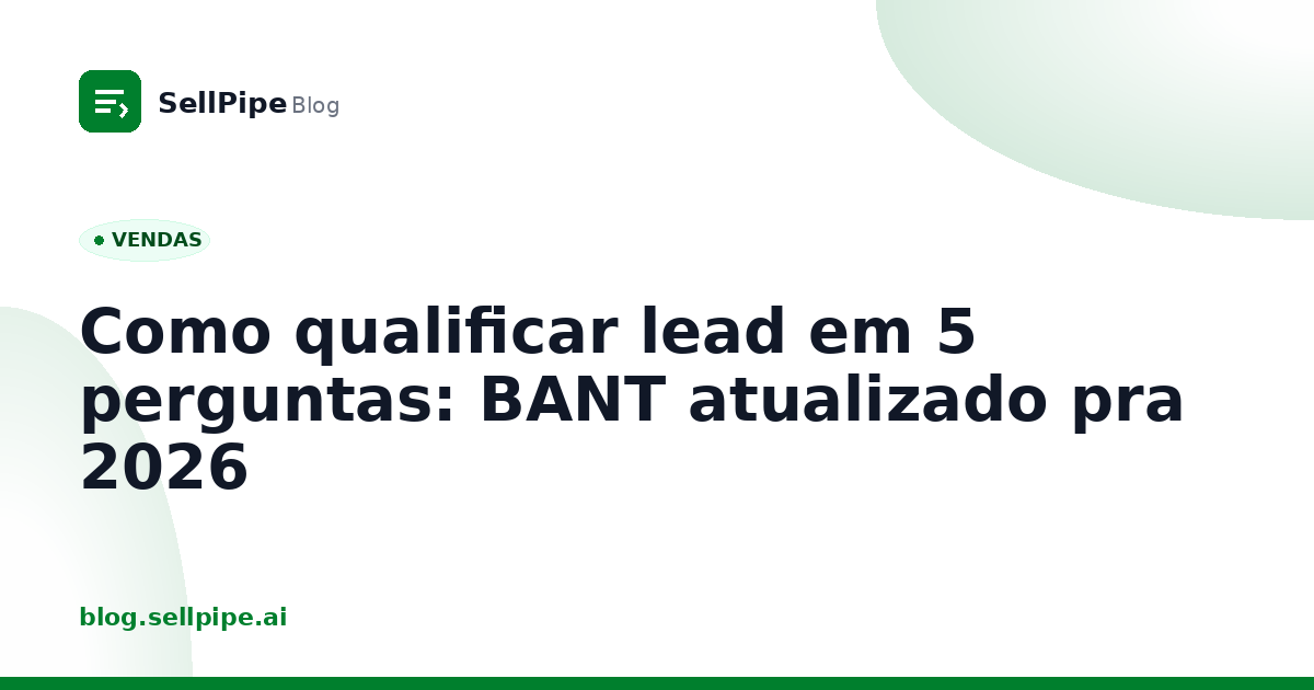 Como qualificar lead em 5 perguntas: BANT atualizado pra 2026