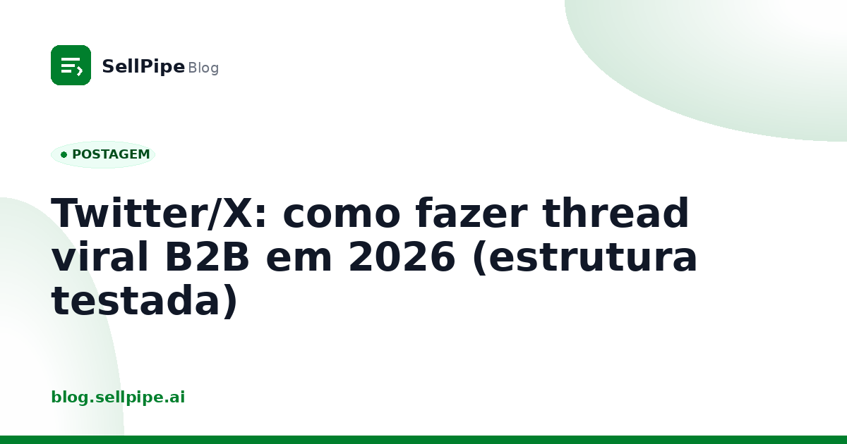 Twitter/X: como fazer thread viral B2B em 2026 (estrutura testada)