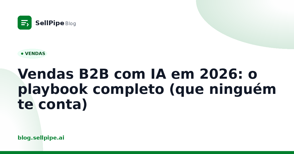 Vendas B2B com IA em 2026: o playbook completo (que ninguém te conta)