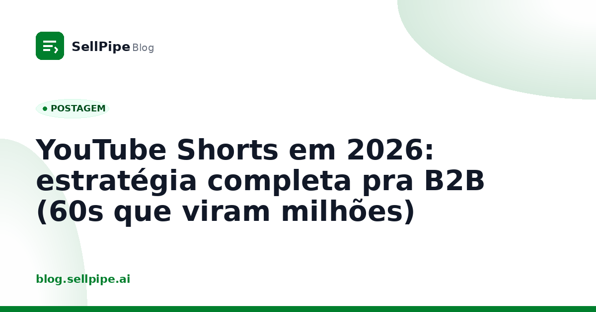 YouTube Shorts em 2026: estratégia completa pra B2B (60s que viram milhões)